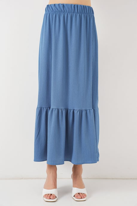 Gestructureerde Maxi Breirok met Elastische Taille - Image 4