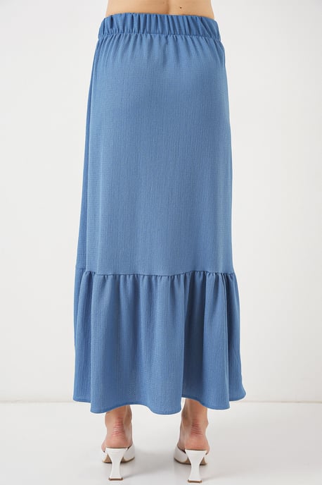 Gestructureerde Maxi Breirok met Elastische Taille - Image 6