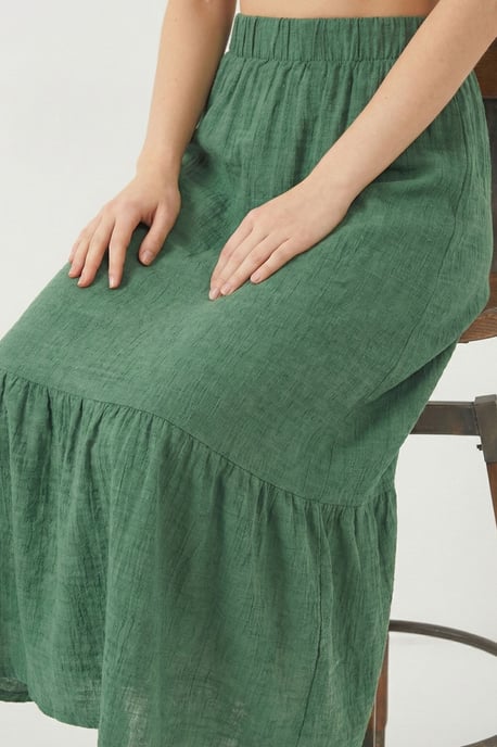 Gestructureerde Maxi Breirok met Elastische Taille - Image 5