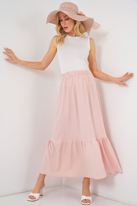 Textuur Maxi Breimint met Elastische Taille - Image 3
