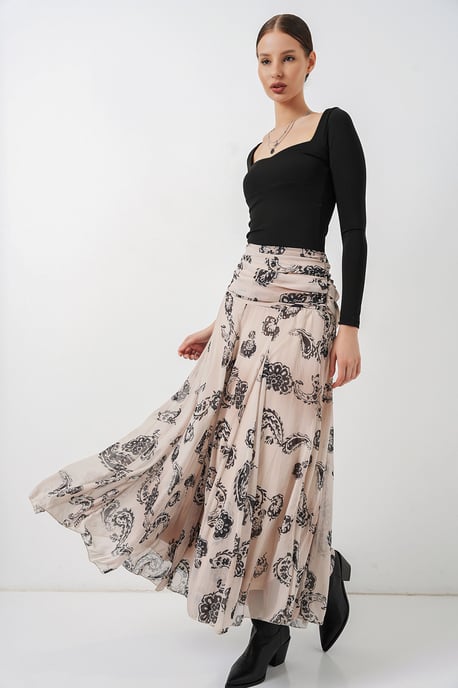 Hoge Taille Paisley Maxi Rok - Image 3