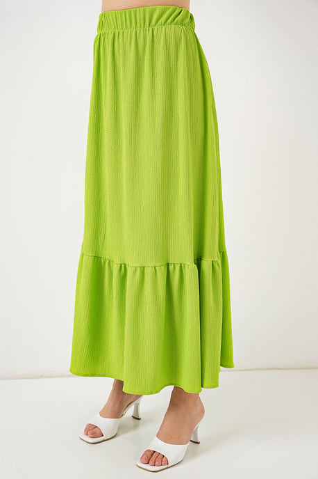 Gestructureerde Maxi Breisrok met Elastische Taille - Image 2