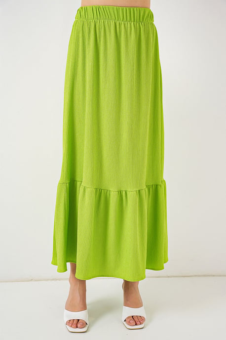 Gestructureerde Maxi Breisrok met Elastische Taille - Image 4