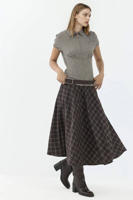 Geruite Maxi Rok met A-Lijn Pasvorm - Image 5