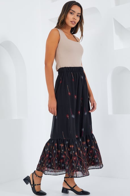 Geprinte Maxi Rok met Bloemenmotief - Image 2