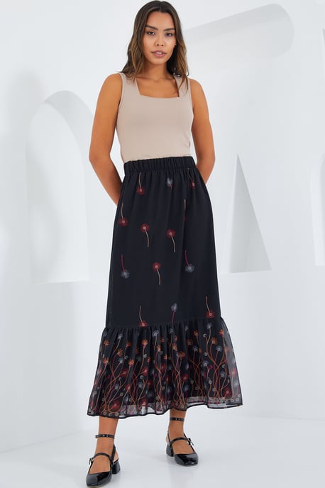 Geprinte Maxi Rok met Bloemenmotief - Image 3