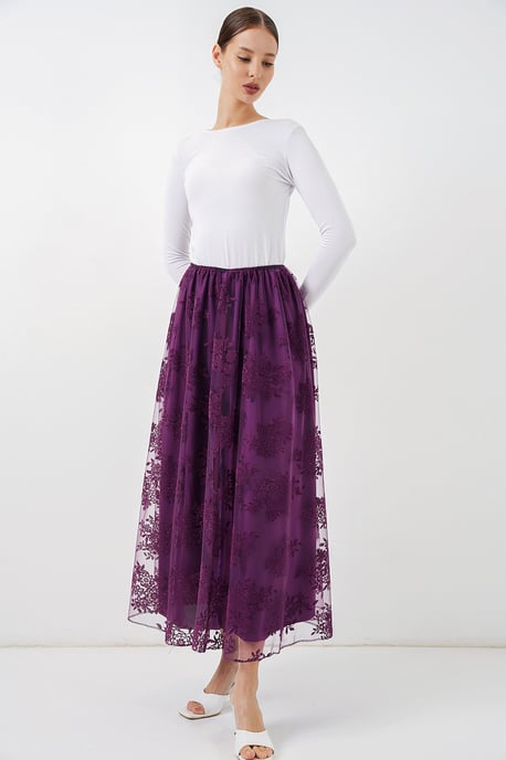 Bloemen Hoge Taille Maxi Rok - Image 3