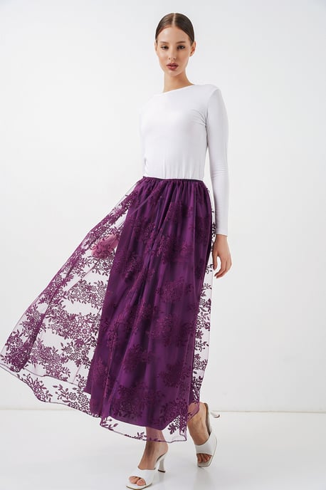 Bloemen Hoge Taille Maxi Rok - Image 5