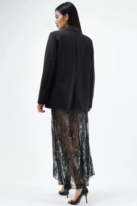 Hoge Taille Kanten Maxi Rok - Image 4