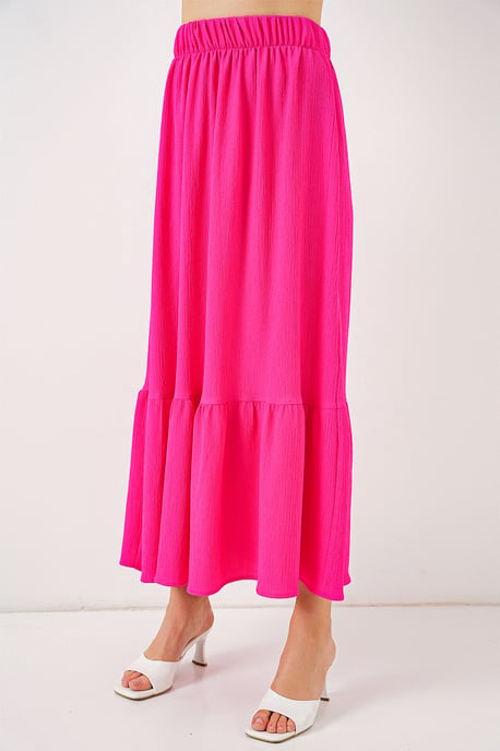 Gestructureerde Maxi Tricot Rok met Elastische Taille - Image 2
