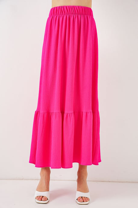 Gestructureerde Maxi Tricot Rok met Elastische Taille - Image 4