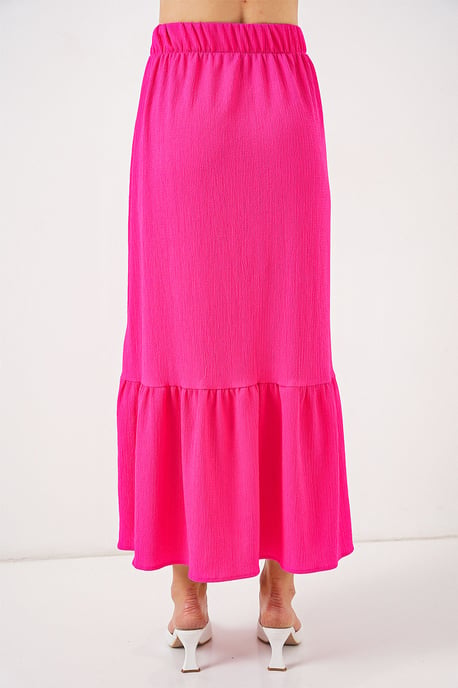 Gestructureerde Maxi Tricot Rok met Elastische Taille - Image 6