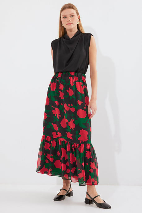 Geprinte Maxi Rok met Bloemenmotief - Image 1