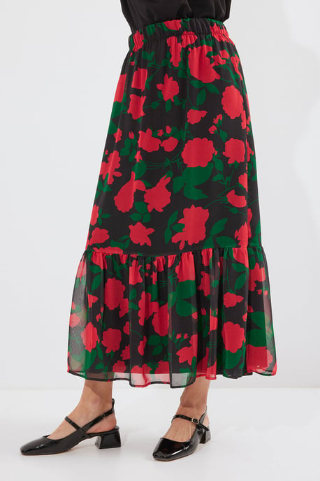 Geprinte Maxi Rok met Bloemenmotief - Image 3