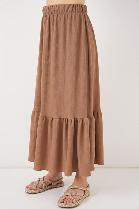 Gestructureerde Maxi Breirok met Elastische Taille - Image 2