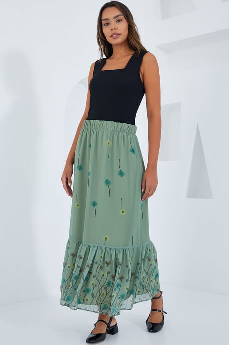 Geprinte Maxi Rok met Bloemenmotief - Image 2
