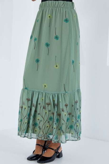 Geprinte Maxi Rok met Bloemenmotief - Image 4