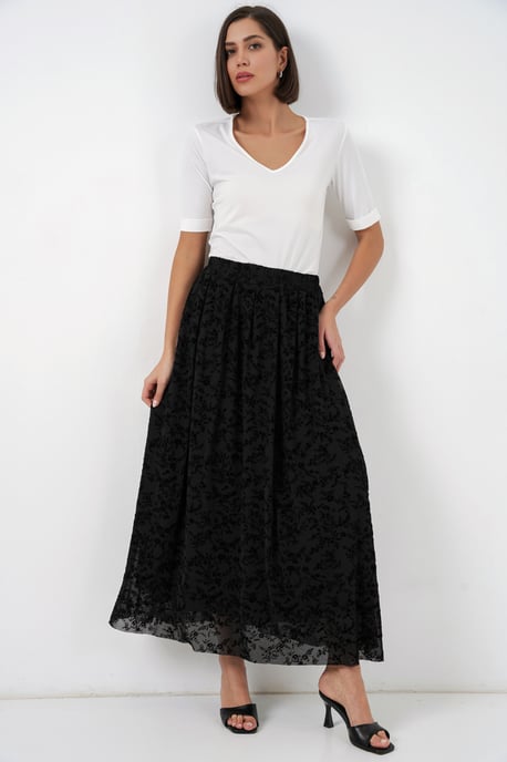Hoge Taille Bloemen Maxi Rok - Image 3