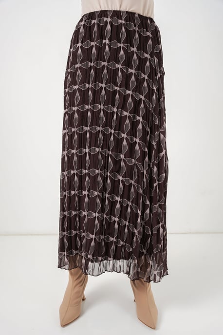 Hoge Taille Geometrische Print Maxi Rok - Image 2