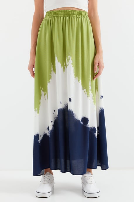 Gradient Maxi Rok met Elastische Taille - Image 2