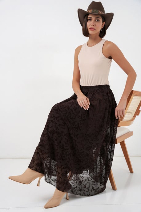 Hoge Taille Bloemige Maxi Rok - Image 3