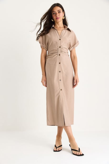 V-hals Midi-jurk met knoopsluiting - Image 4