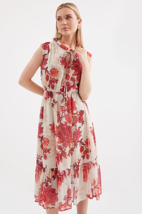 Midi-jurk met strikdetail - Image 2