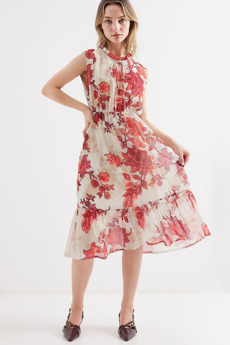 Midi-jurk met strikdetail - Image 3