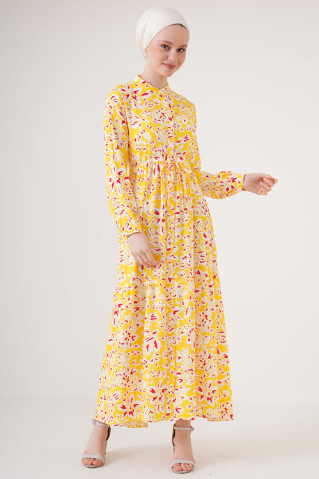 Maxi-Jurk met Patroon en Knoopsluiting - Image 1
