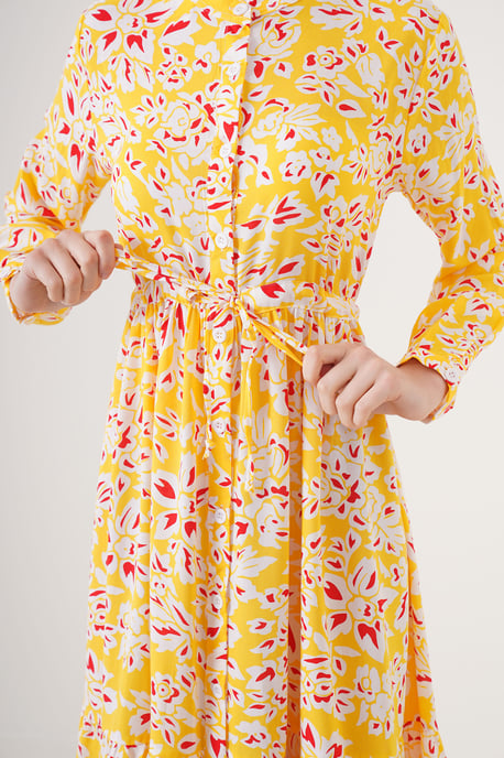 Maxi-Jurk met Patroon en Knoopsluiting - Image 4