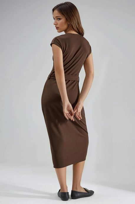 Gestrikte Midi-jurk met V-hals - Image 3