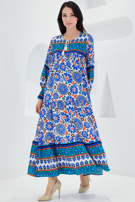 Patroon Maxi-jurk met Strikdetail - Image 1