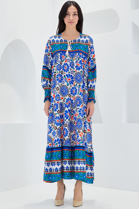 Patroon Maxi-jurk met Strikdetail - Image 2
