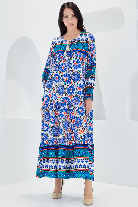 Patroon Maxi-jurk met Strikdetail - Image 4