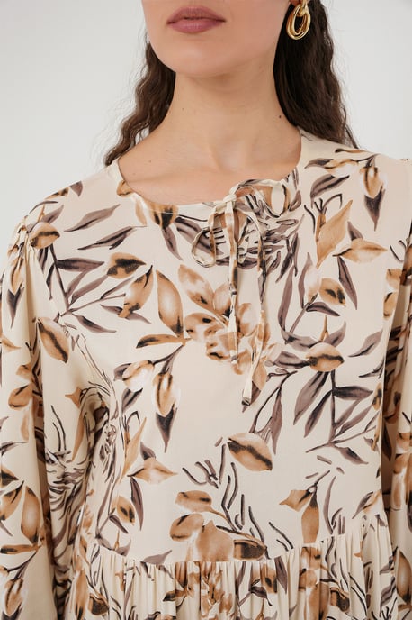 Patronen Maxi Jurk met Strikdetail - Image 5