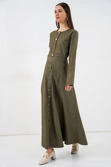 Gestrikte Denim Midi-jurk - Image 3