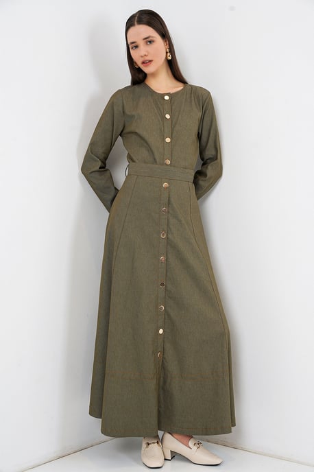 Gestrikte Denim Midi-jurk - Image 4