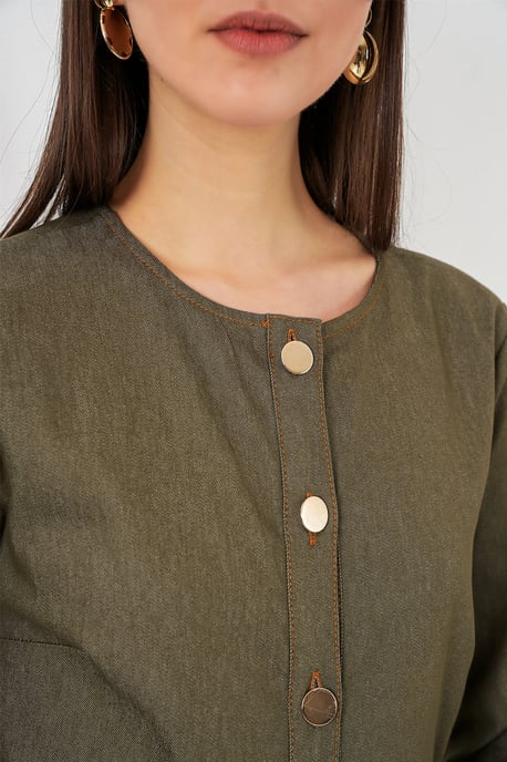 Gestrikte Denim Midi-jurk - Image 5