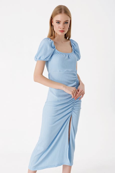 Textured Midi Breibej met Vierkante Kraag - Image 1