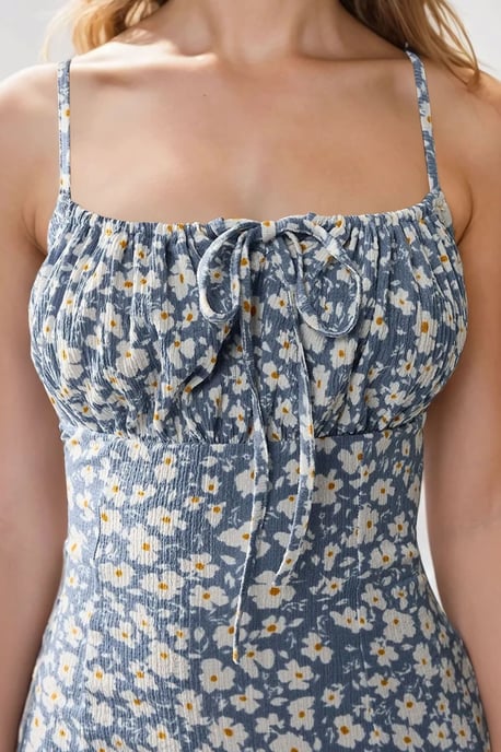 Alldoor Bloemenprint Lichaamsnauwsluitende Midi-jurk met Splits - Image 4