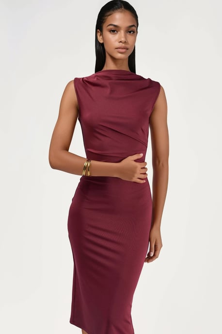 Gerimpelde Bodycon Midi-jurk - Image 4