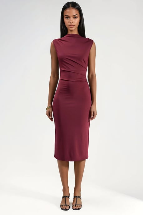 Gerimpelde Bodycon Midi-jurk - Image 6
