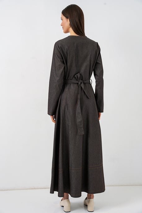 Gestrikte Denim Midi-jurk - Image 6