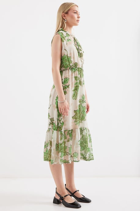Midi-jurk met strikdetail - Image 2