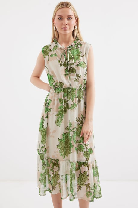 Midi-jurk met strikdetail - Image 3