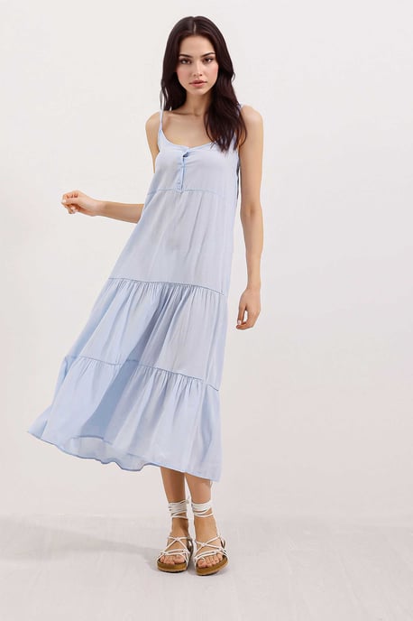 Loose Fit Midi-jurk met Vierkante Kraag - Image 3