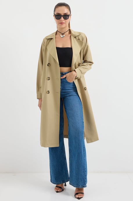 Dubbelbreasted Lange Trenchcoat - Image 3