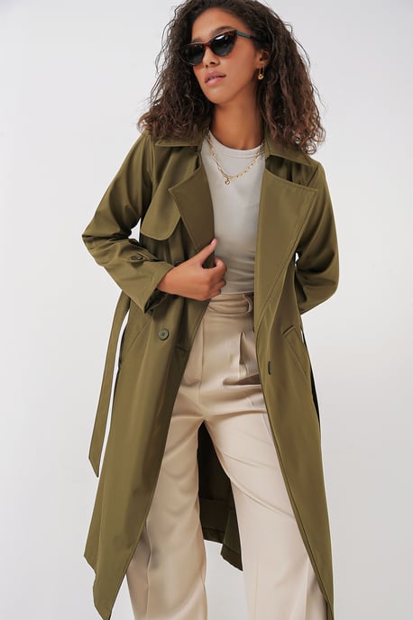 Dubbelbreasted Lange Trenchcoat - Image 2