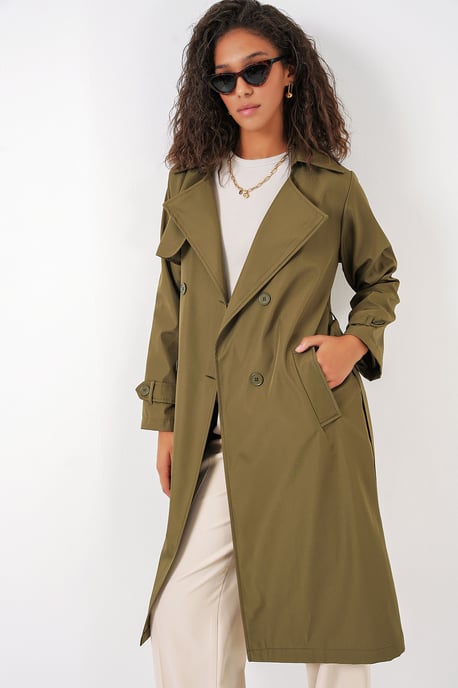 Dubbelbreasted Lange Trenchcoat - Image 4
