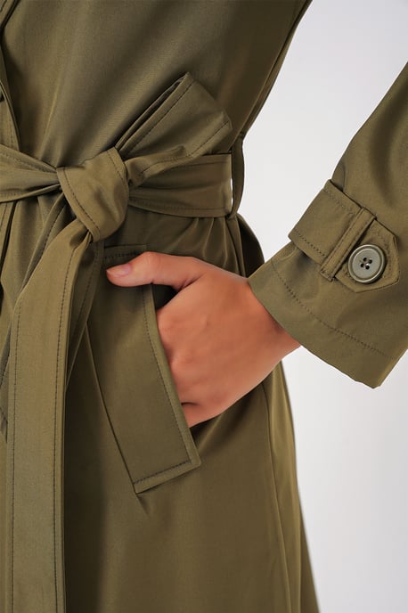 Dubbelbreasted Lange Trenchcoat - Image 6